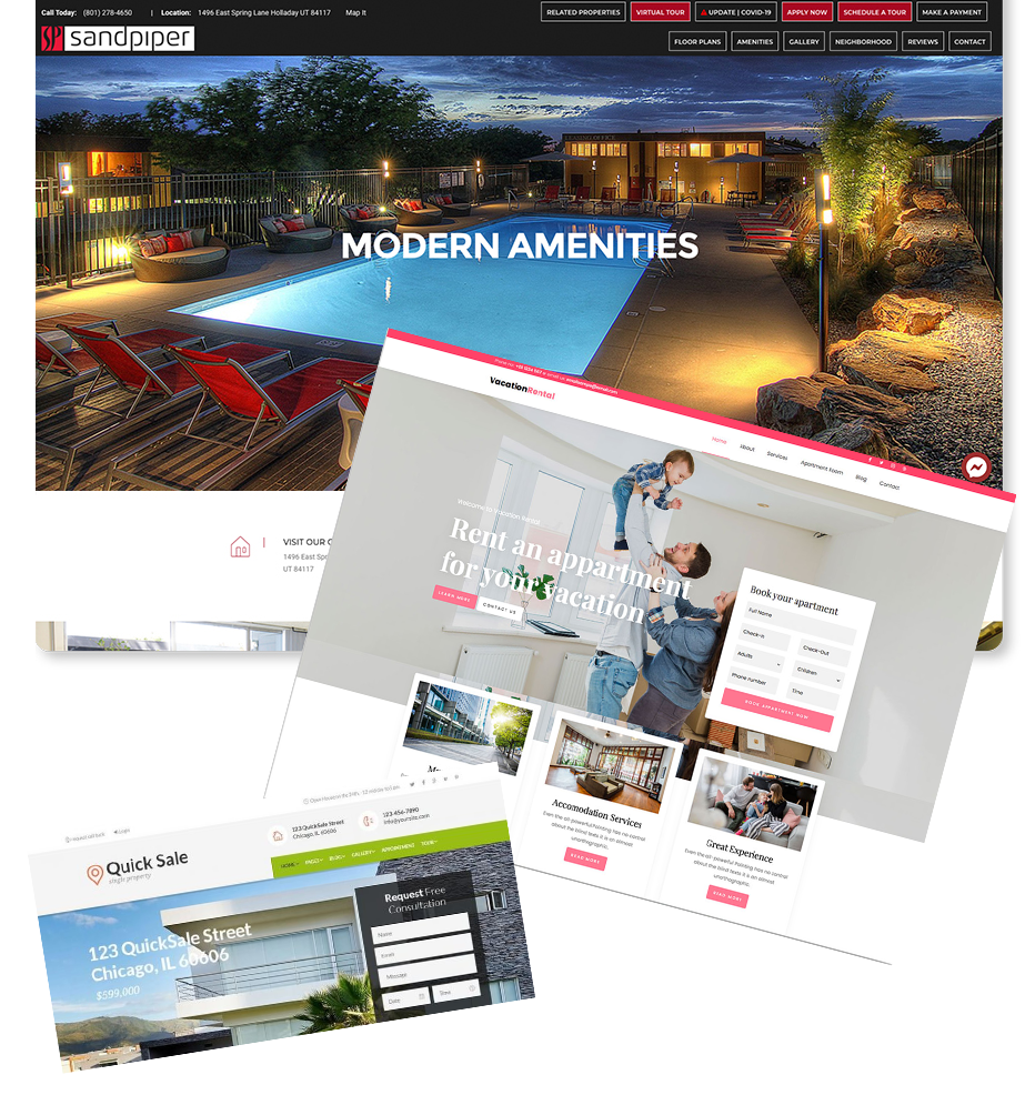 example websites created for 229RENT.COM.